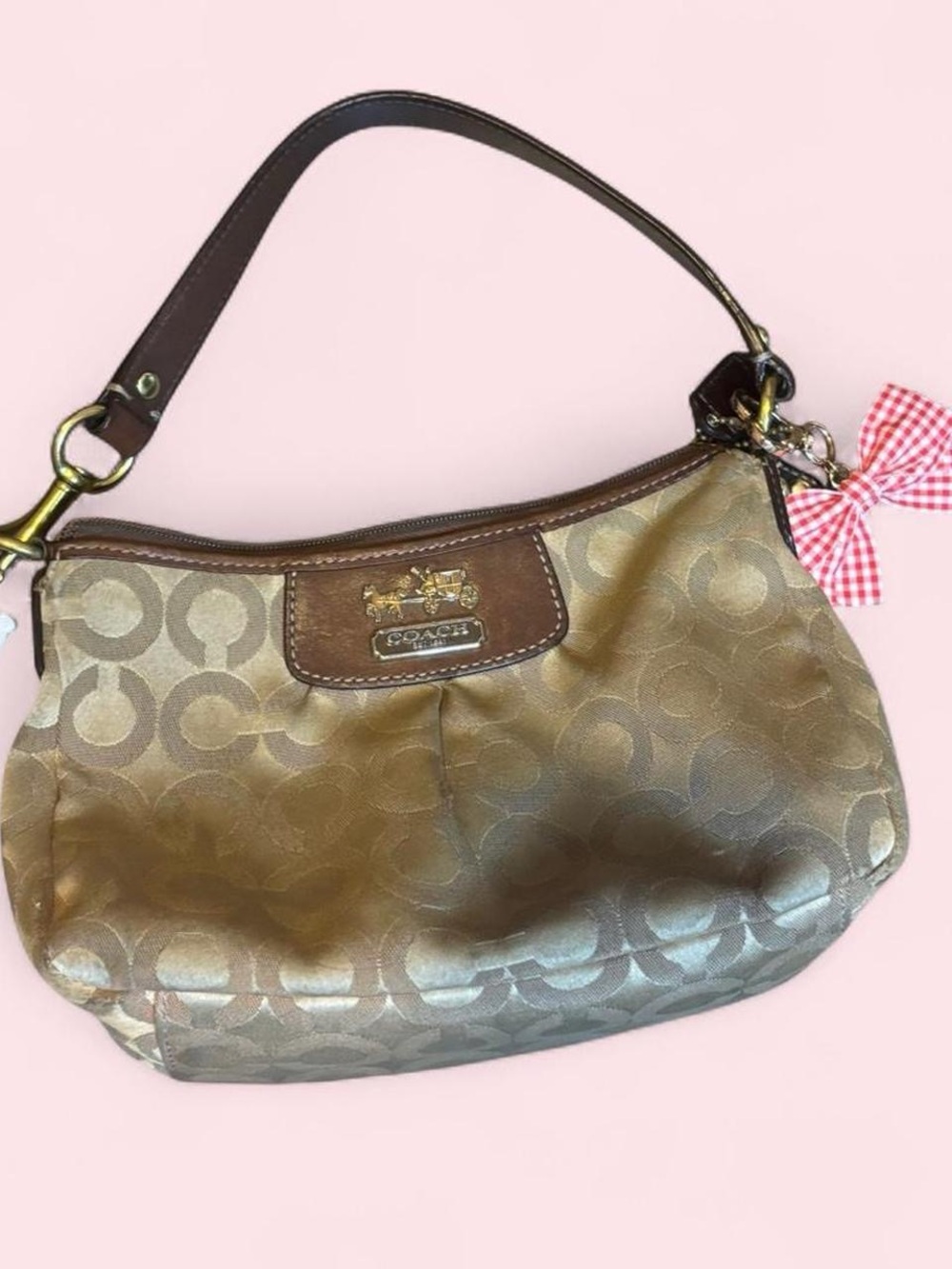 Coach Metallic Gold Signature Shoulder Bag